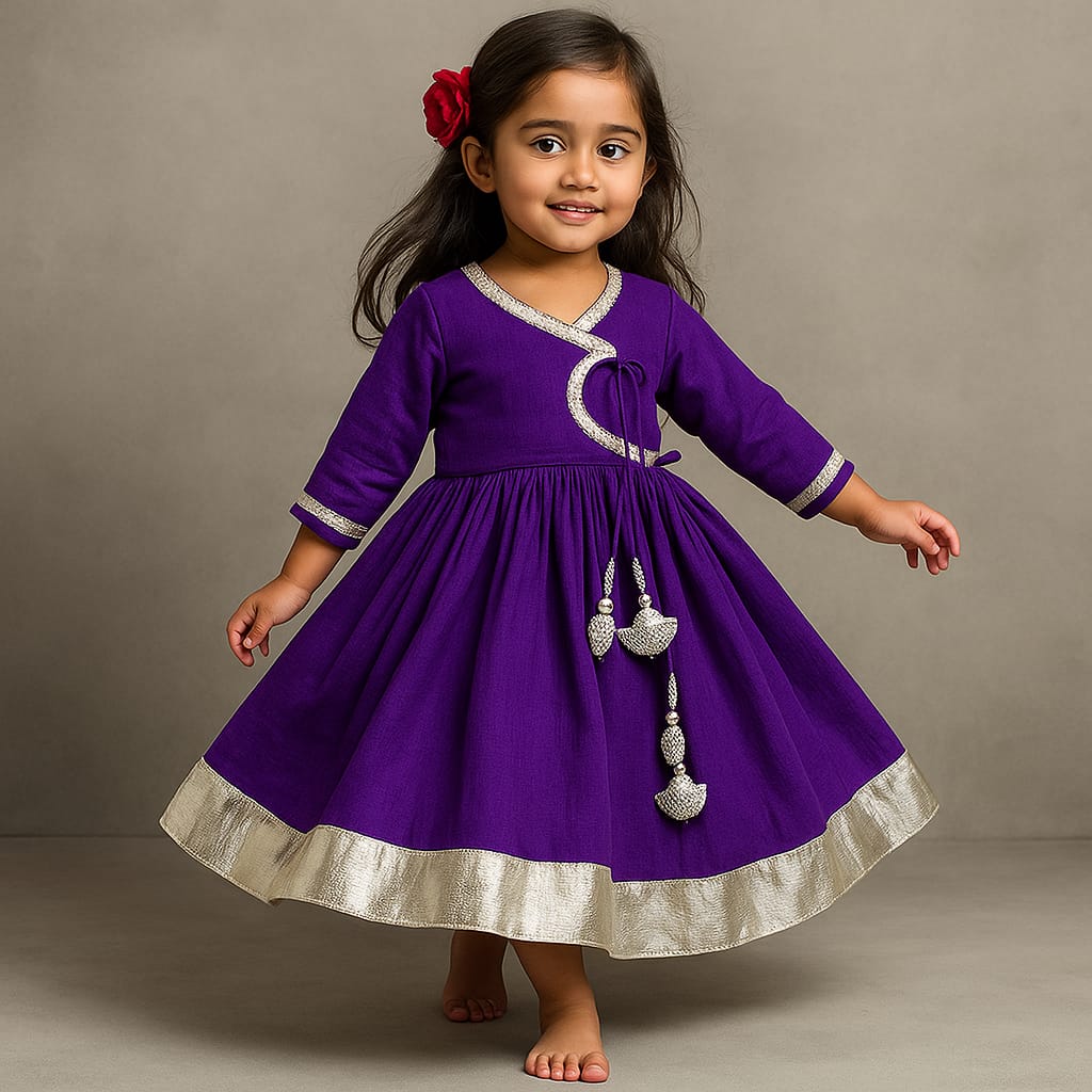 Pre Order: Front Dual Knot Purple Kurti