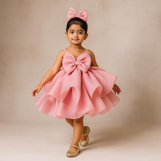 Pre Order: Afon Pink Organza Dress