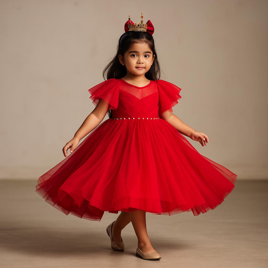 Pre Order: Zion Red Net Dress