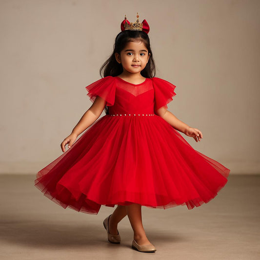 Pre Order: Zion Red Net Dress