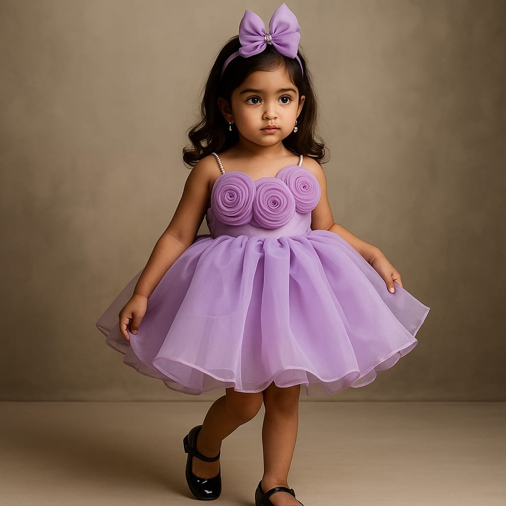 Pre Order: Ava Purple Organza Dress