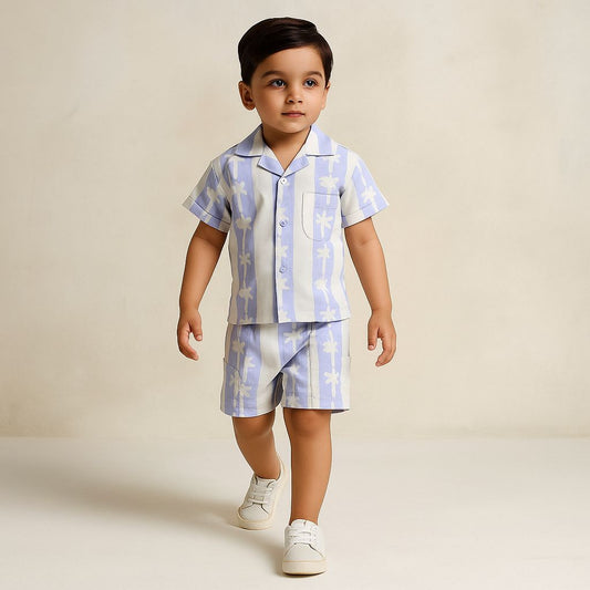 Pre Order: Front Open Shirt And Dual Pockets Detail Shorts