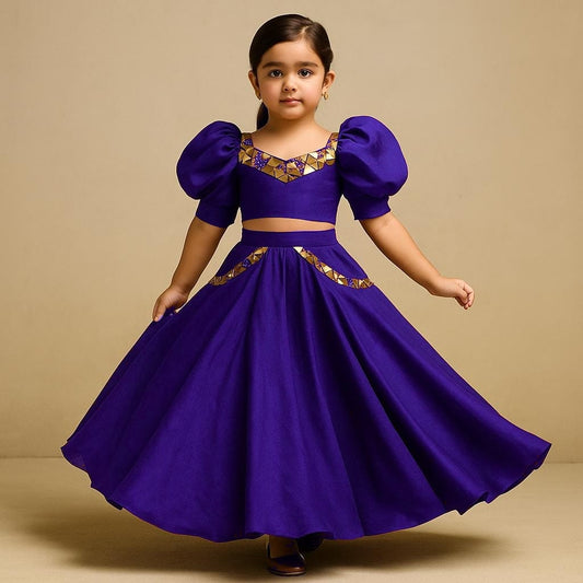 Pre Order: Embellished Top And Lehenga