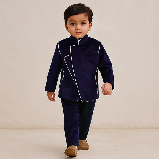 Pre Order: Royal Blue Velvet Stylish Blazer