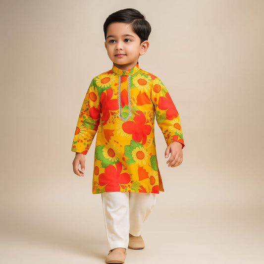 RTD Pre Order: Floral Multicolour Printed Kurta And Churidar