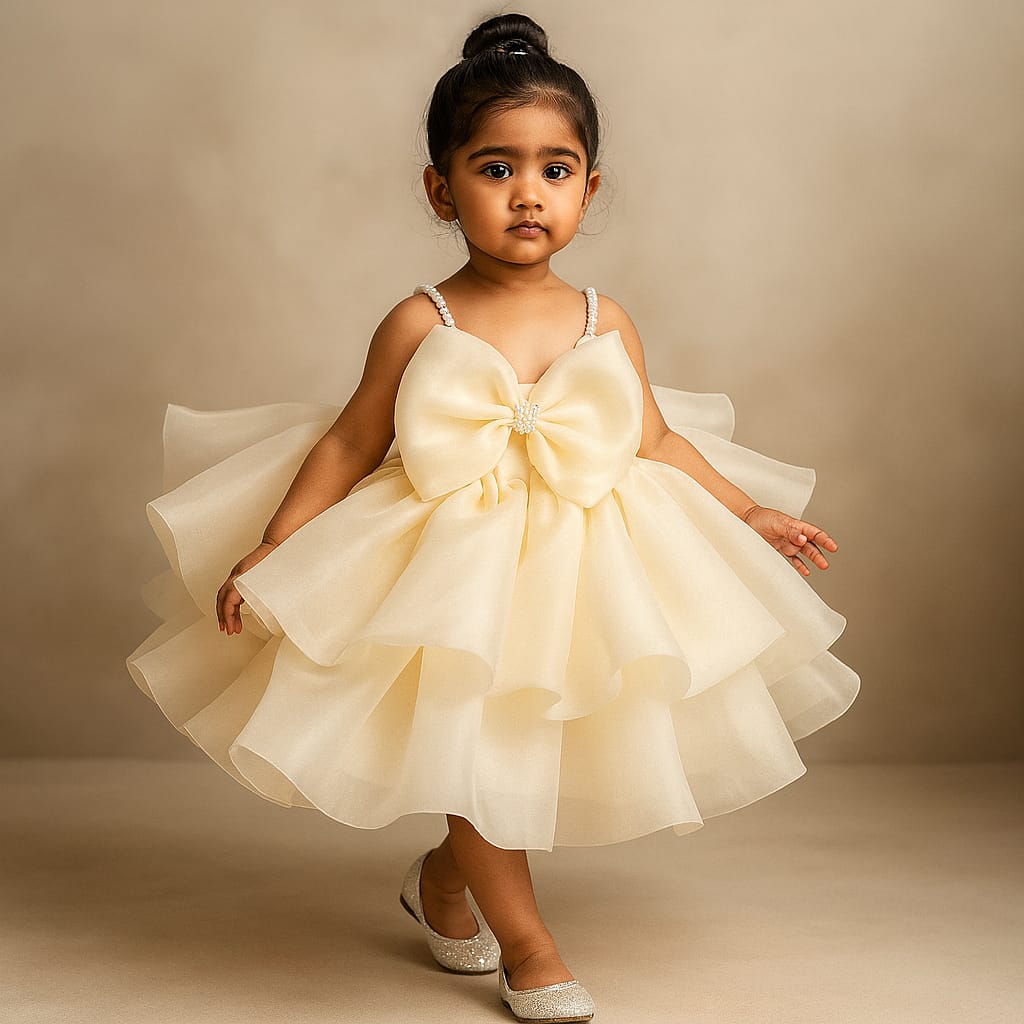 Pre Order: Emma Off White Organza Dress