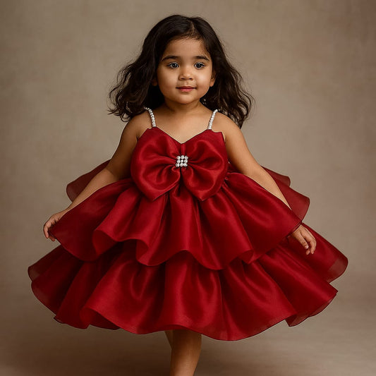 Pre Order: Emma Red Organza Dress