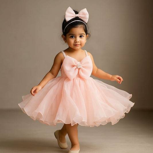 Pre Order: Eva Pearl Pink Organza Dress