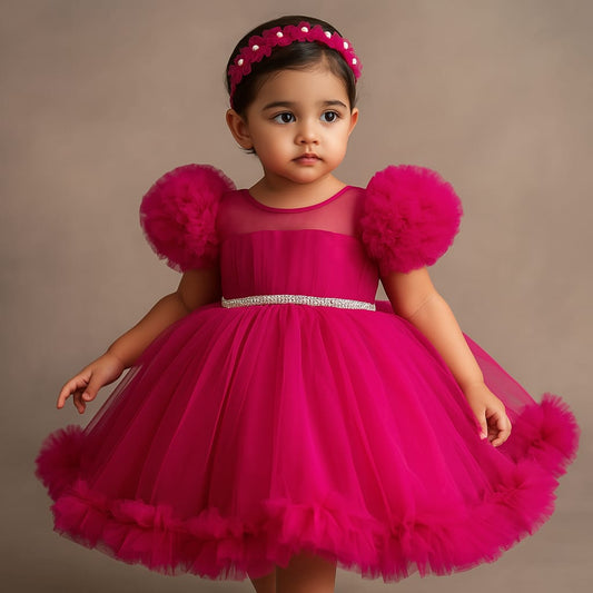 Pre Order: Alan Hot Pink Net Dress