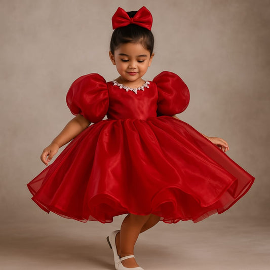 Pre Order: Remi Red Organza Dress