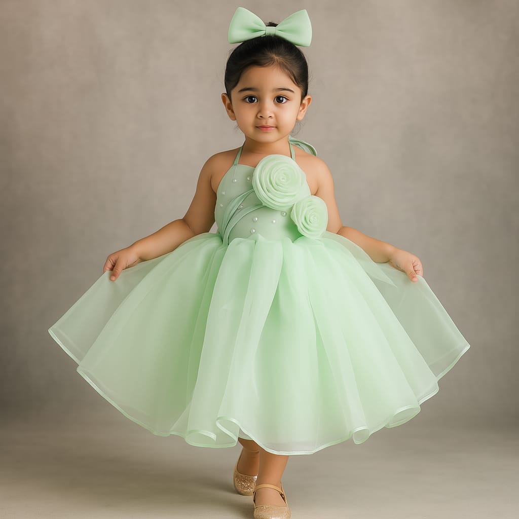 Pre Order: Mia Green Organza Dress