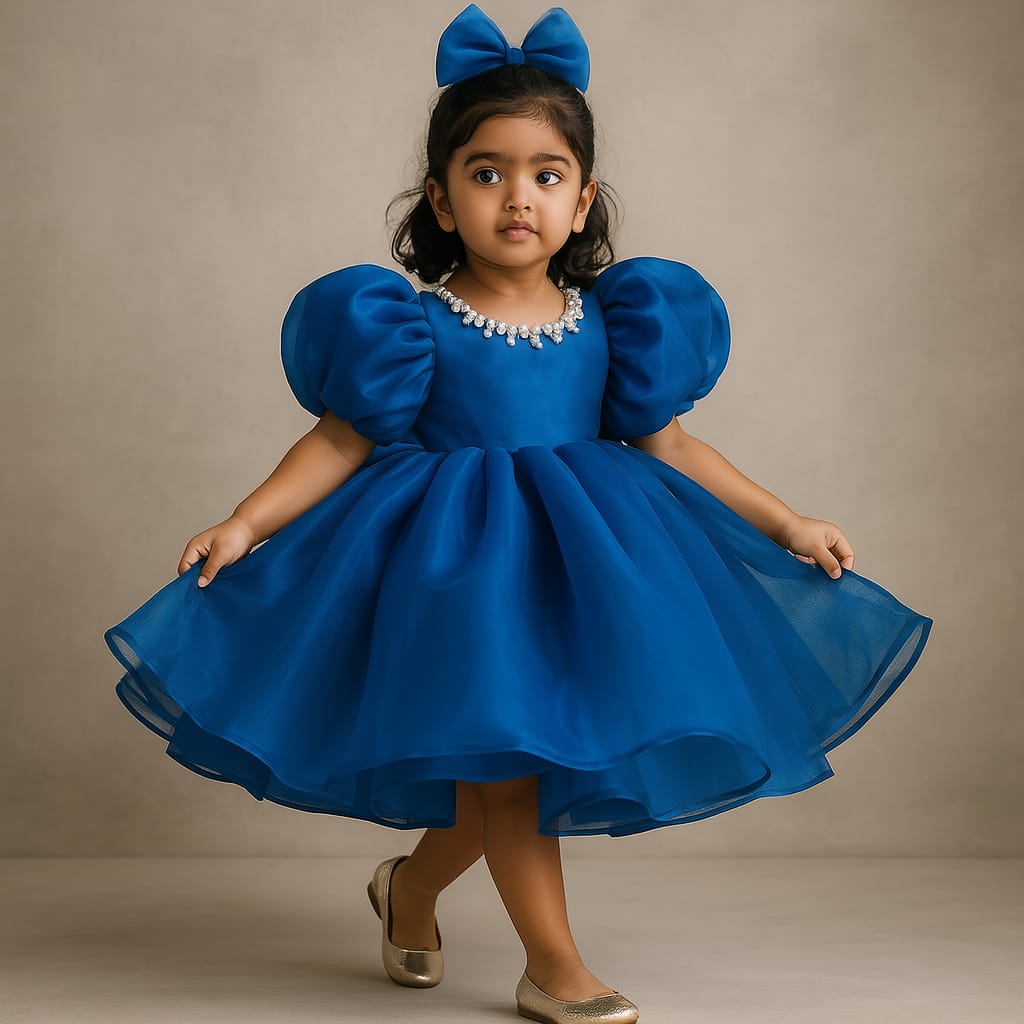 Pre Order: Remi Blue Organza Dress