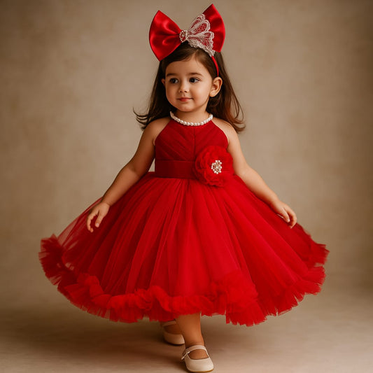 Pre Order: Zayn Red Net Dress