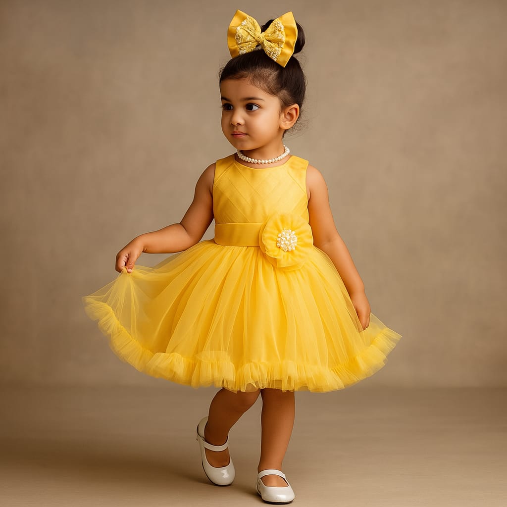 Pre Order: Zayn Yellow Net Dress