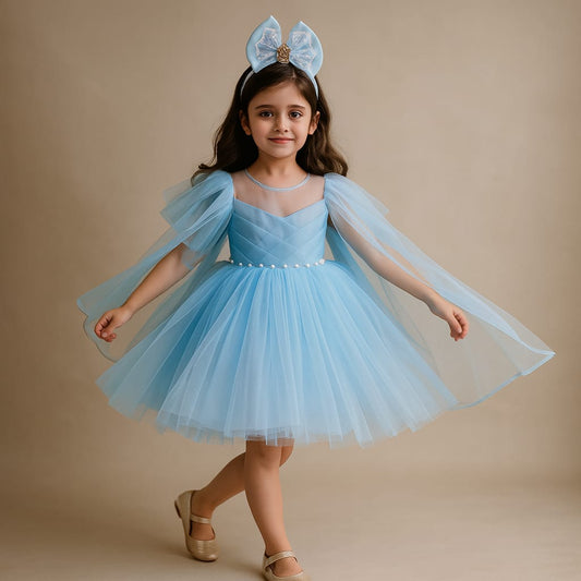 Pre Order: Zion Blue Net Dress