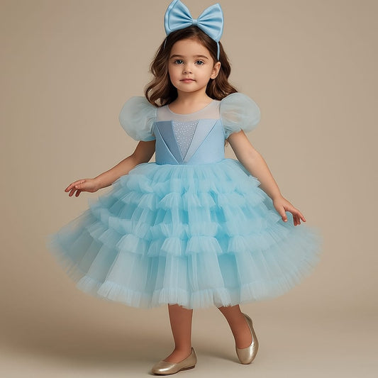 Pre Order: Ava Blue Net Dress
