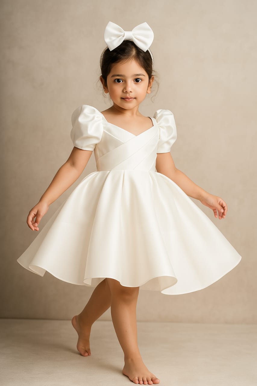 Pre Order: Hope White Satin Dress