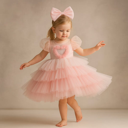 Pre Order: Tiana Pink Net Dress