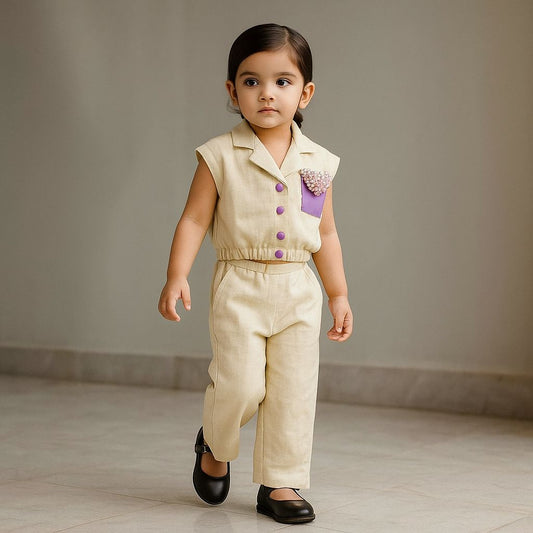 Pre Order: Exquisite Contrasting Patch Pocket Detail Top And Pant