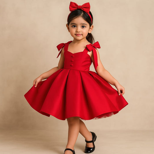 Pre Order: Dean Red Satin Dress