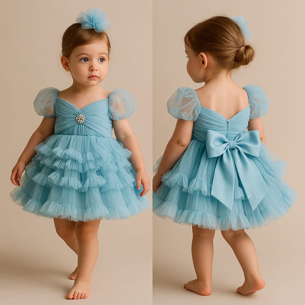 Pre Order: Leo Blue Net Dress
