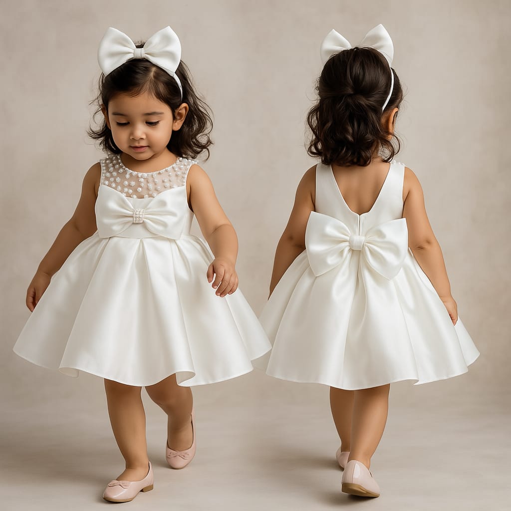 Pre Order: Fayon White Satin Dress
