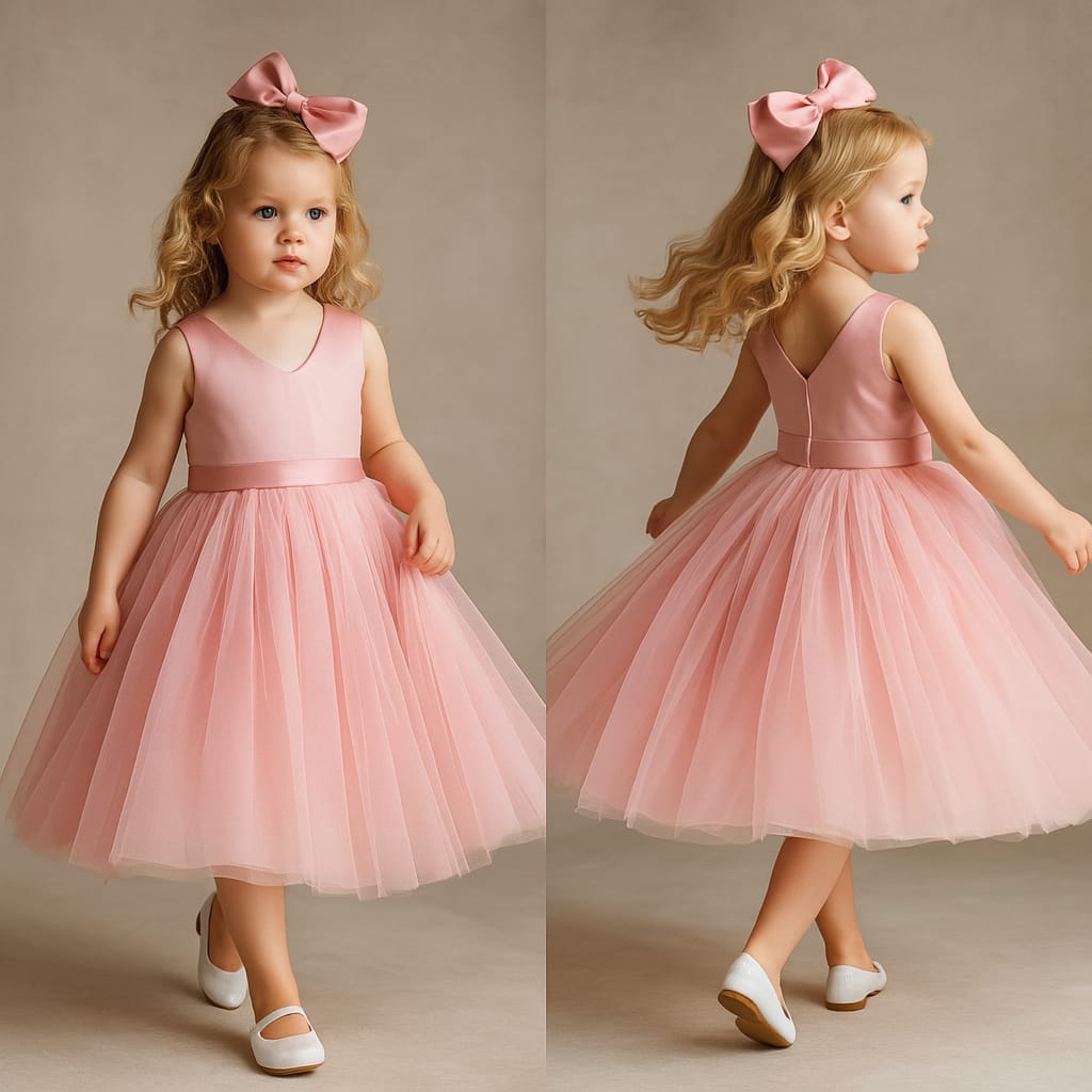 Pre Order: Elegant Pink Net Dress