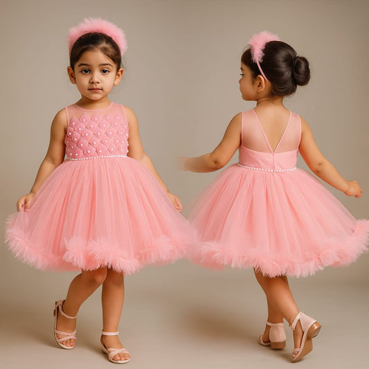 Pre Order: Lovely Pink Net Dress