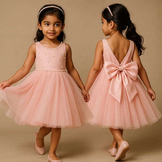 Pre Order: Elegant Pink Net Dress