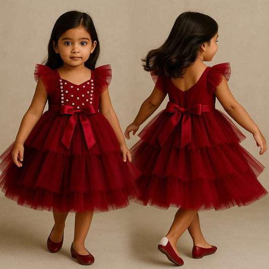 Pre Order: Stylish Frilly Net Dress