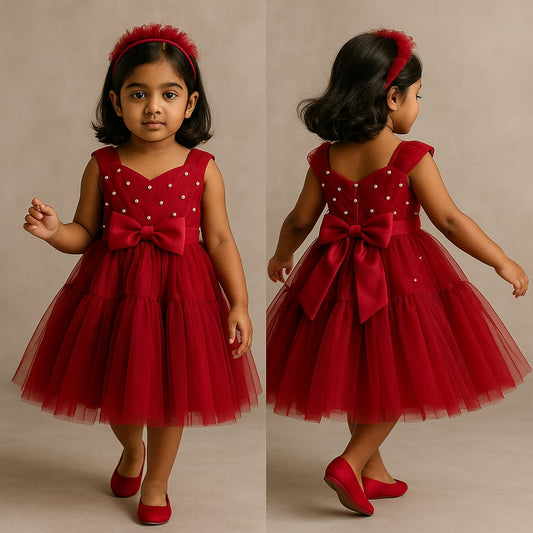 Pre Order: Pretty Red Net  Dress