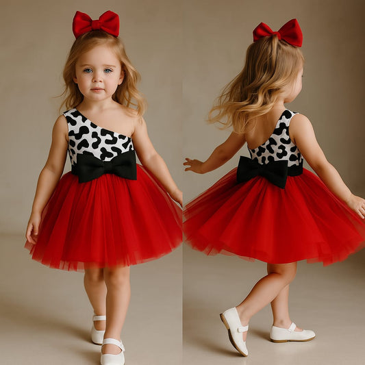 Pre Order: One Shoulder Leopard Printed Bowie Flared Dress