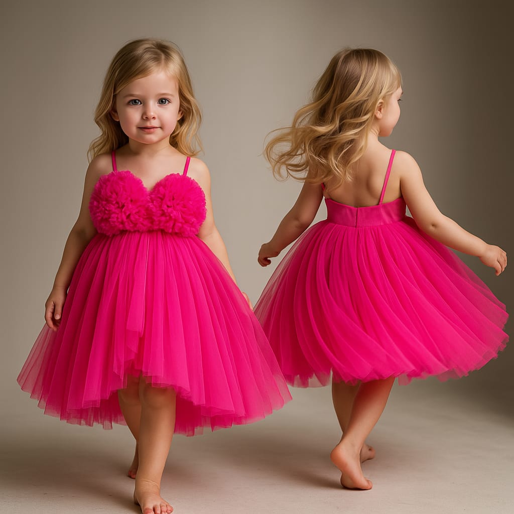 Pre Order: Pink Strappy Net Dress