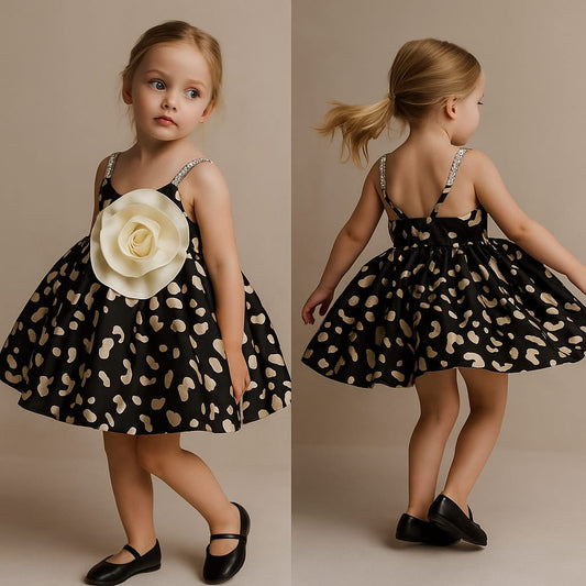 Pre Order: Flower Enhanced Strappy Flared Dress