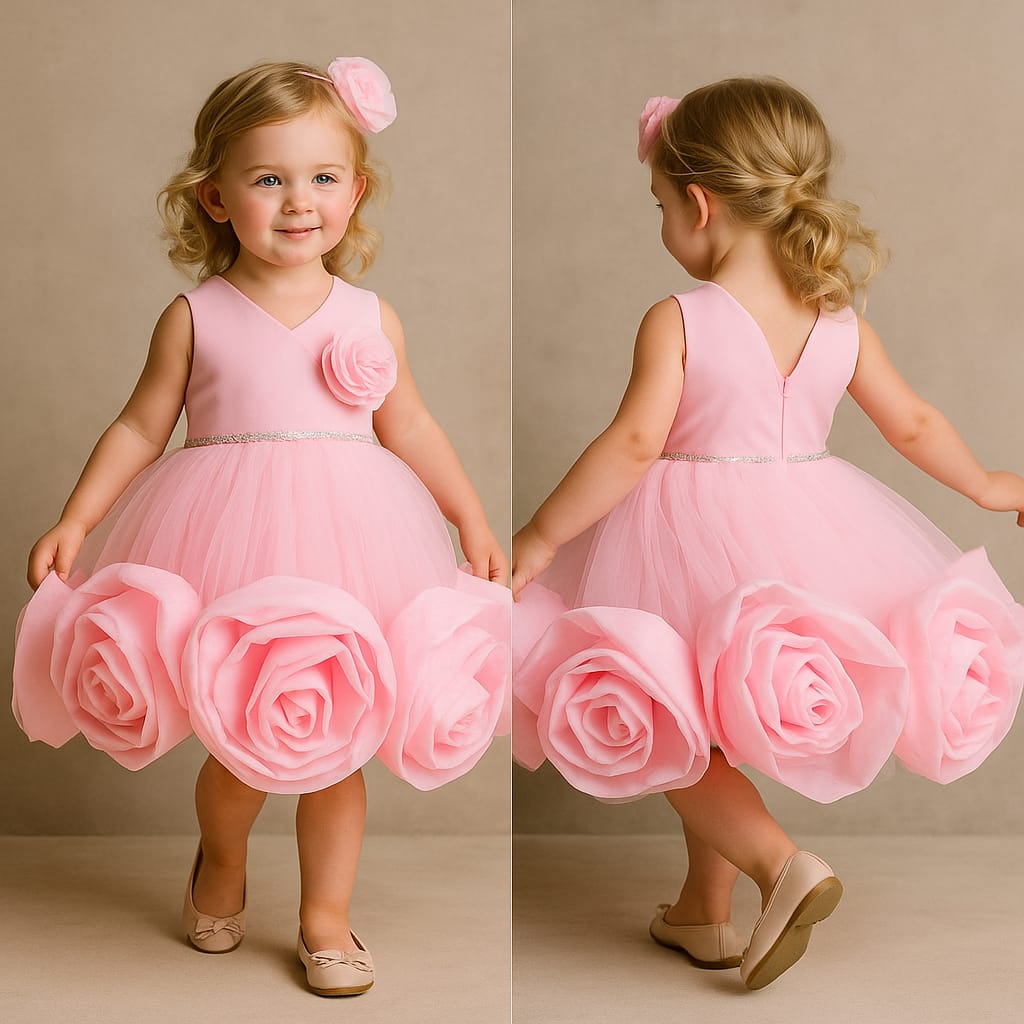 Pre Order: Rose-Adorned Neoprene Dress