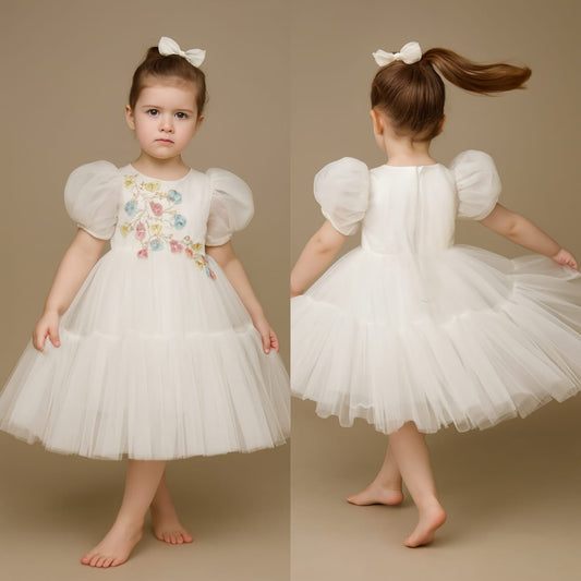 Pre Order: White Net Frilly Dress