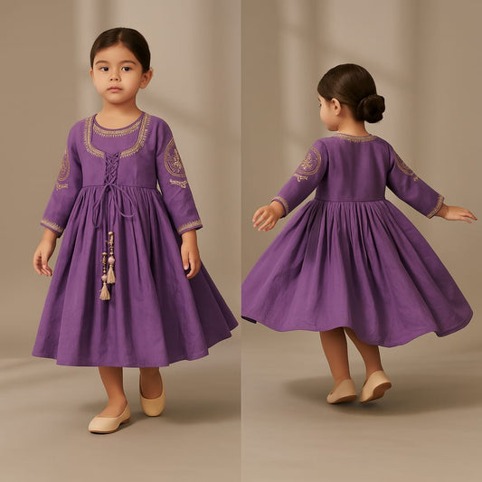 Pre Order: Crisscross-Knotted Lavender Kurti