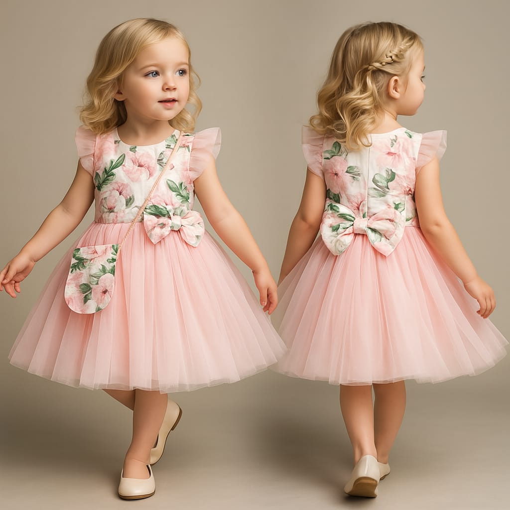 Pre Order: Exquisite Floral Printed Frilly Dress