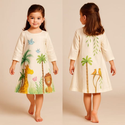 Pre Order: Jungle Hand Painted Dress