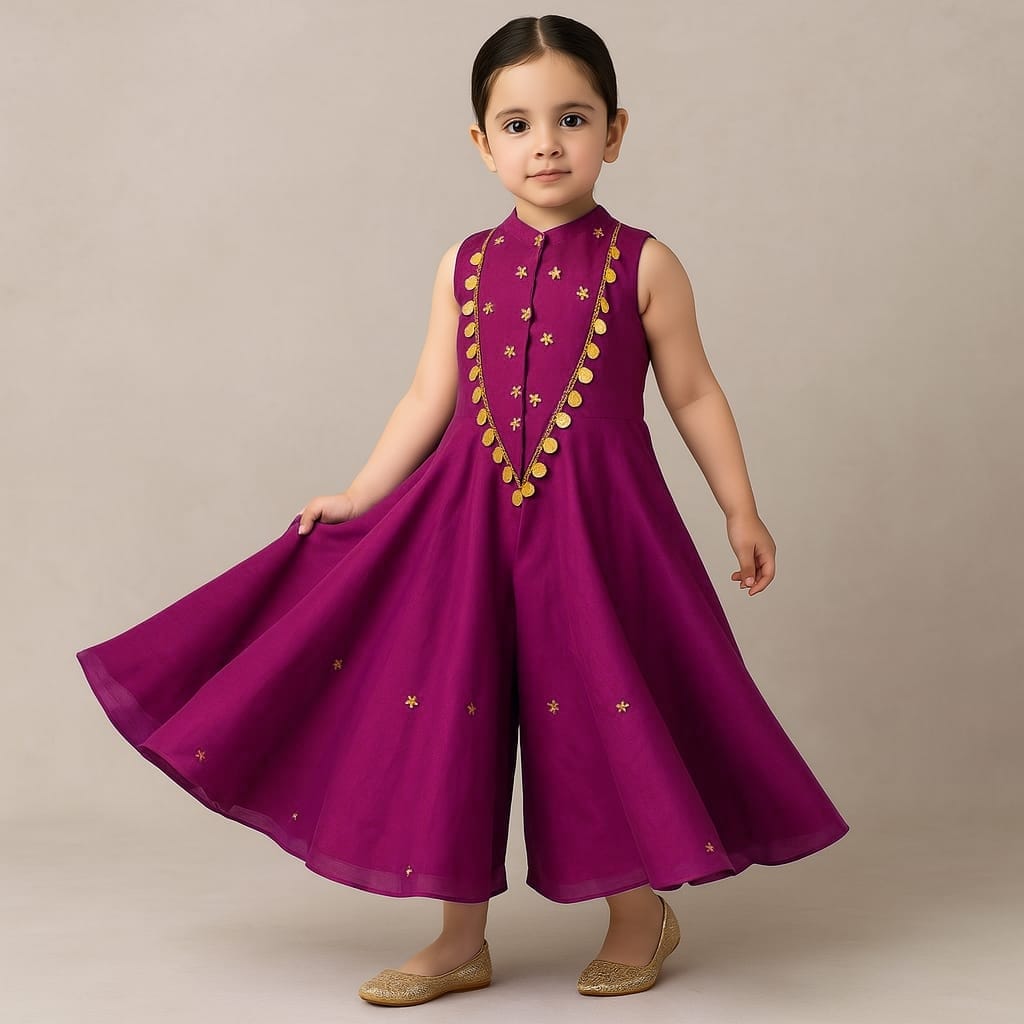 Pre Order: Ethnic Floral Sequins Work Flowy Jumpsuit