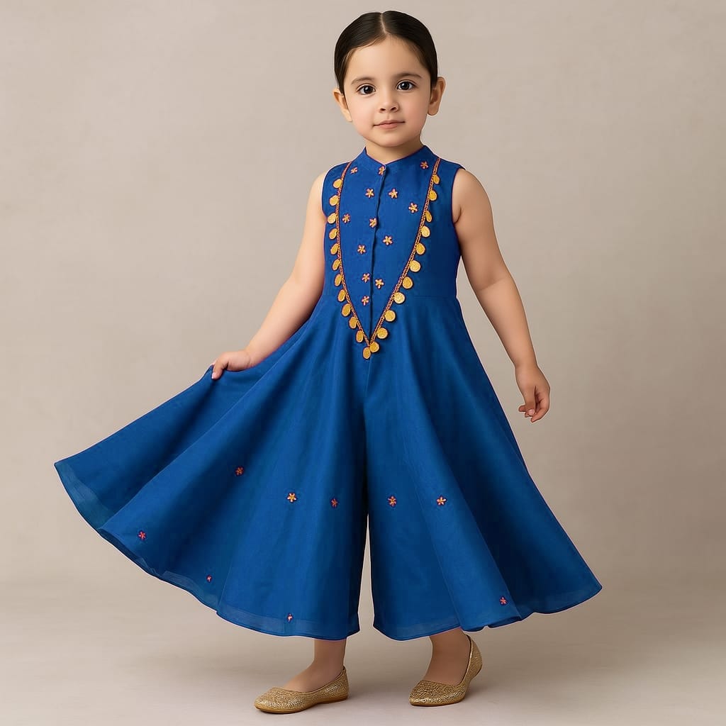 Pre Order: Ethnic Floral Sequins Work Flowy Jumpsuit