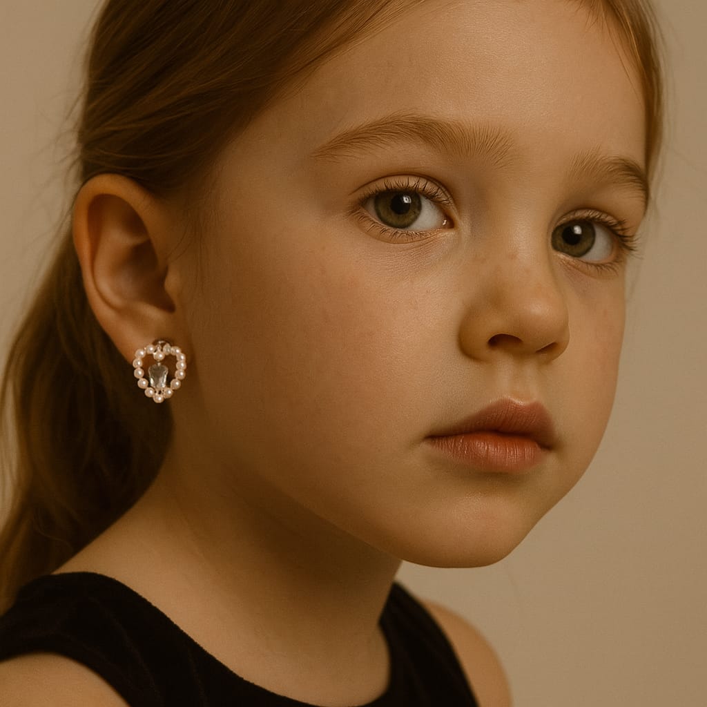 Pearl Heart Clip On Earring