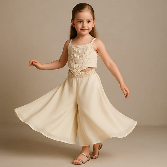 Pre Order: Shimmery Strappy Embroidered Top