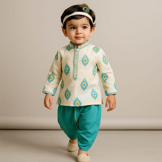 Pre Order: Pankh Printed Dhoti Set