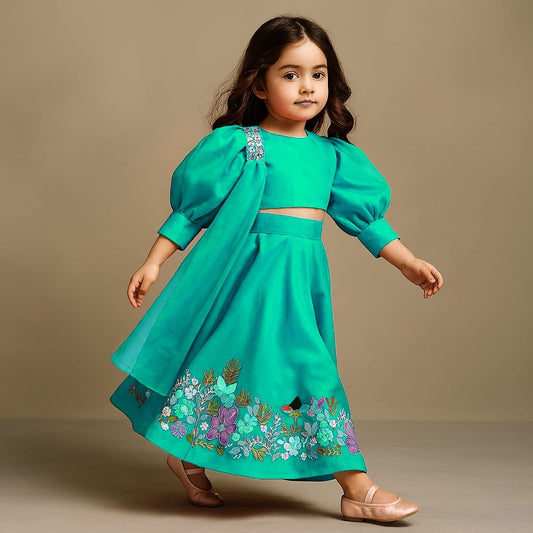 Pre Order: Rama Stylish Round Neck Top With Palazzo And Dupatta