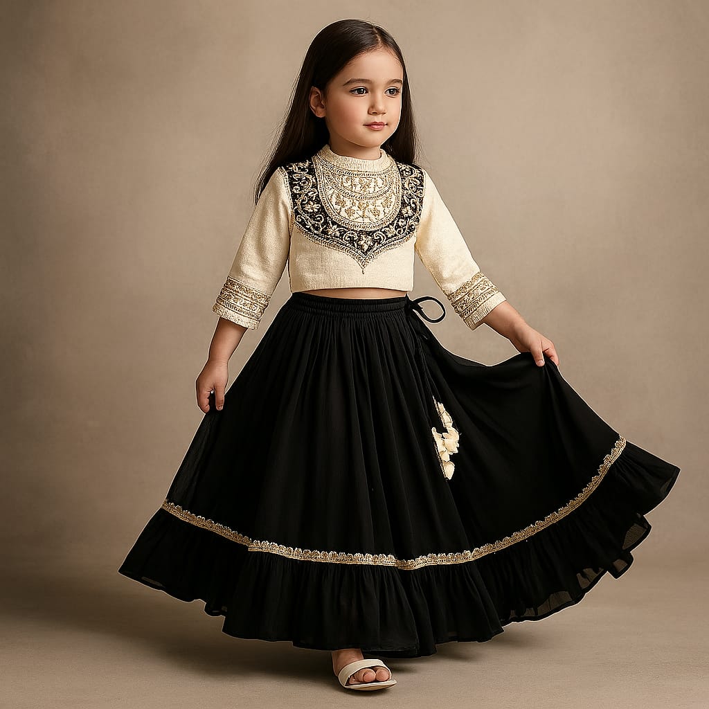 Pre Order: Exquisite Floral Embroidered Top With Lehenga And Dupatta