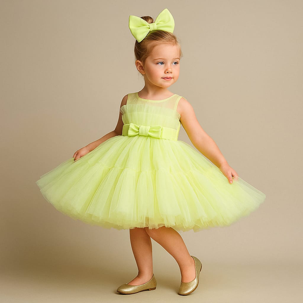 Pre Order: Pleated Ruffle Green Dress