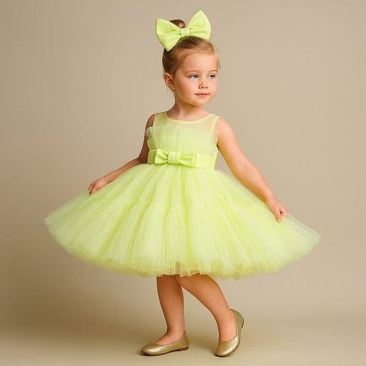 Pre Order: Pleated Ruffle Green Dress