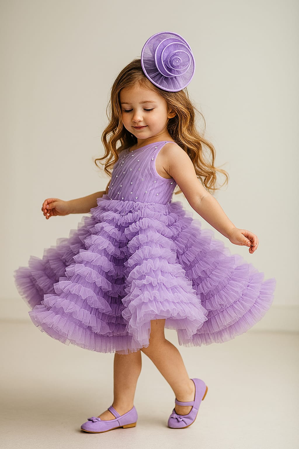 Pre Order: Swirl One Shoulder Frilled Dress Lavender