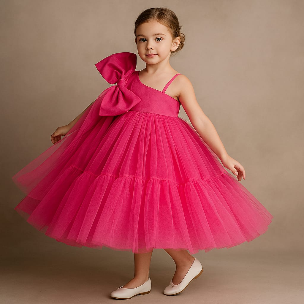 Pre Order: Bow Adorned One Shoulder Gown
